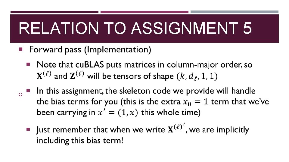 RELATION TO ASSIGNMENT 5 