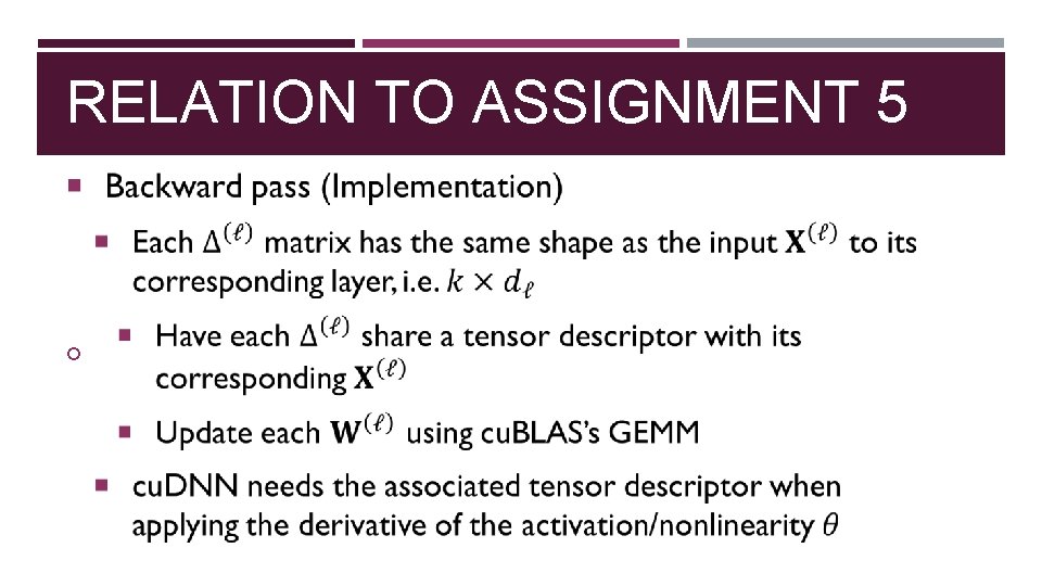 RELATION TO ASSIGNMENT 5 