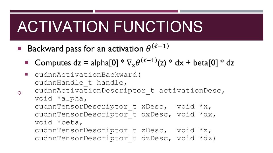 ACTIVATION FUNCTIONS 