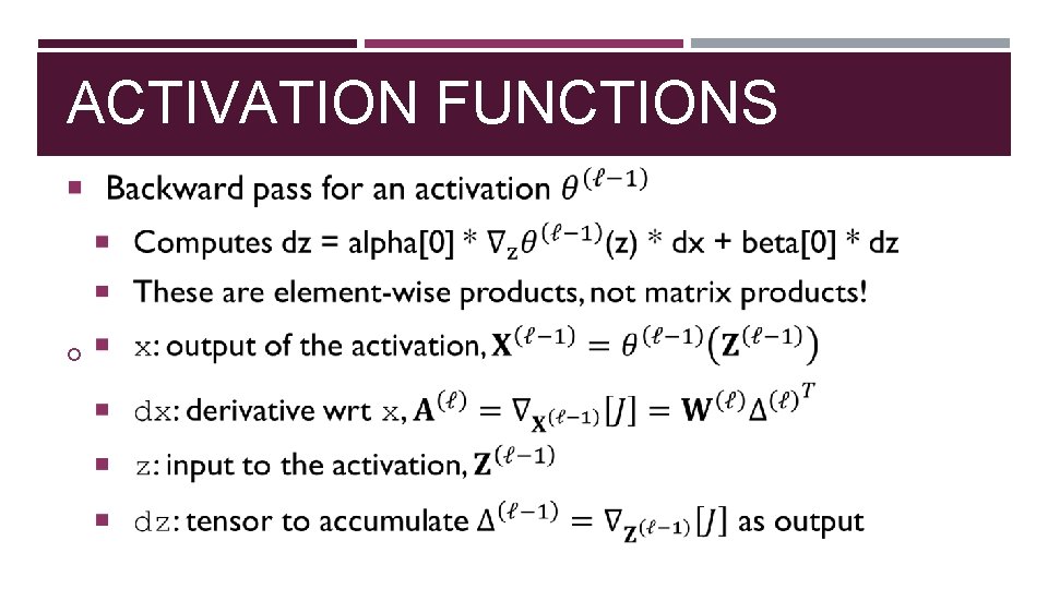 ACTIVATION FUNCTIONS 