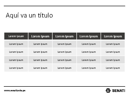 Aquí va un título Lorem Ipsum Lorem Ipsum Lorem Ipsum Lorem Ipsum Lorem Ipsum