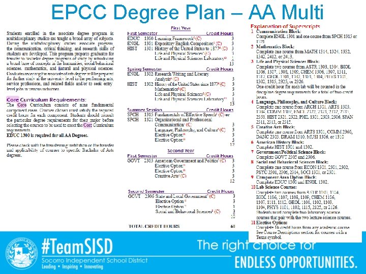 EPCC Degree Plan – AA Multi 