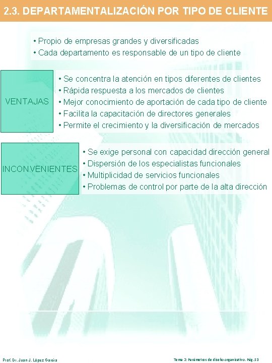 2. 3. DEPARTAMENTALIZACIÓN POR TIPO DE CLIENTE • Propio de empresas grandes y diversificadas