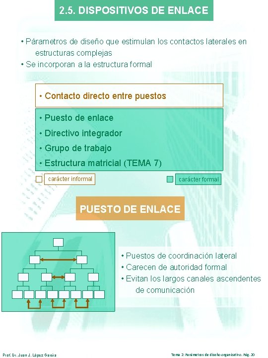 2. 5. DISPOSITIVOS DE ENLACE • Párametros de diseño que estimulan los contactos laterales