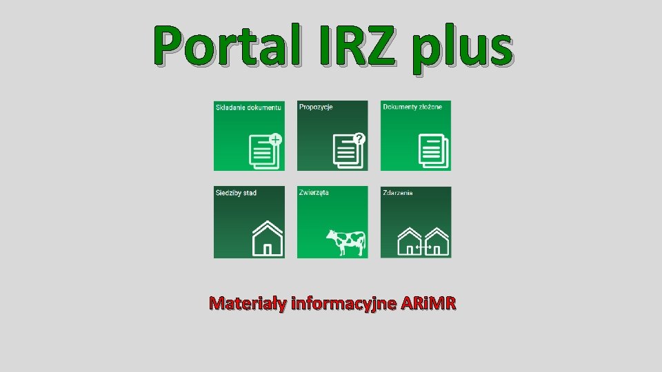 Portal IRZ plus Materiały informacyjne ARi. MR 