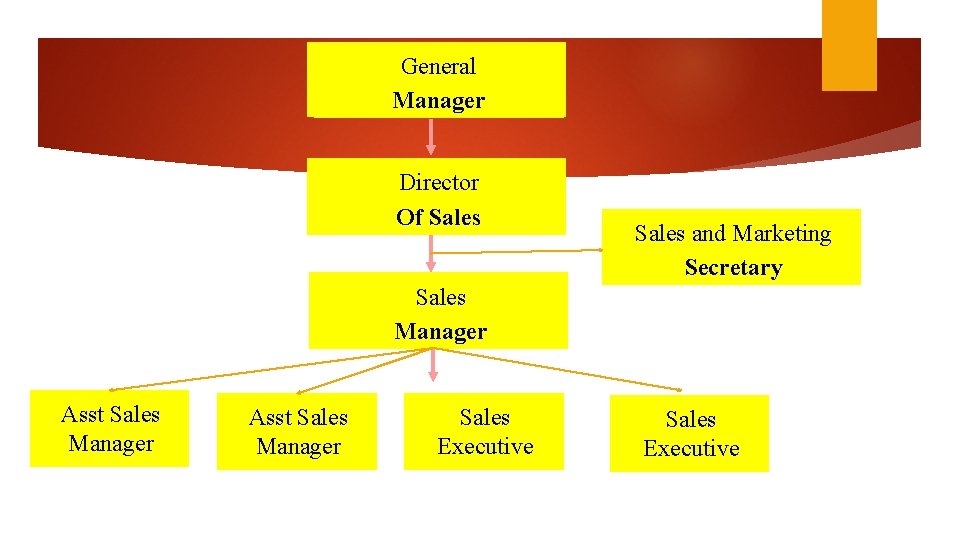 General Manager Director Of Sales and Marketing Secretary Sales Manager Asst Sales Manager Sales General Manager Director Of Sales and Marketing Secretary Sales Manager Asst Sales Manager Sales