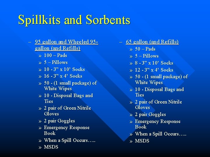 Spillkits and Sorbents – 95 gallon and Wheeled 95 gallon (and Refills) » » Spillkits and Sorbents – 95 gallon and Wheeled 95 gallon (and Refills) » »