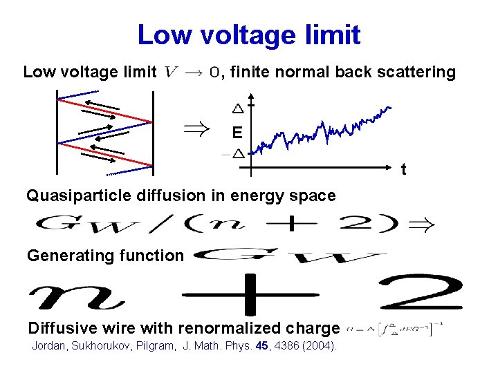 Low voltage limit , finite normal back scattering E t Quasiparticle diffusion in energy
