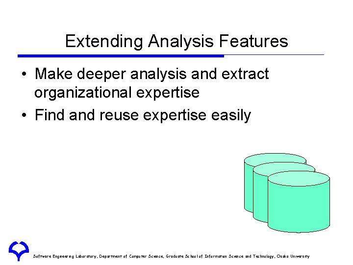Extending Analysis Features • Make deeper analysis and extract organizational expertise • Find and Extending Analysis Features • Make deeper analysis and extract organizational expertise • Find and