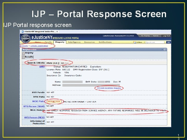 IJP – Portal Response Screen IJP Portal response screen 1 