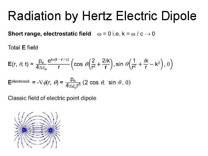 Radiation by Hertz Electric Dipole Radiation by Hertz Electric Dipole