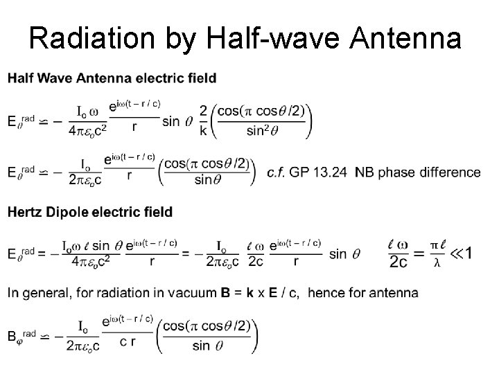Radiation by Half-wave Antenna Radiation by Half-wave Antenna