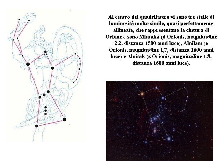 Al centro del quadrilatero vi sono tre stelle di luminosità molto simile, quasi perfettamente Al centro del quadrilatero vi sono tre stelle di luminosità molto simile, quasi perfettamente