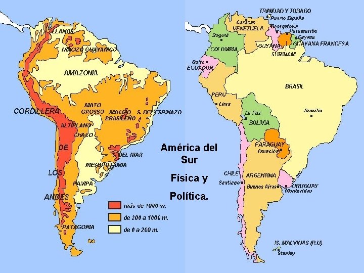 América del Sur Física y Política. 