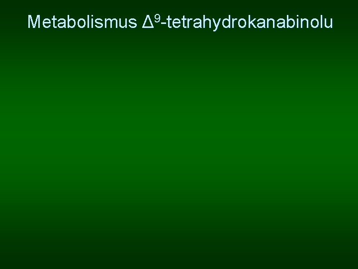 Metabolismus Δ 9 -tetrahydrokanabinolu 