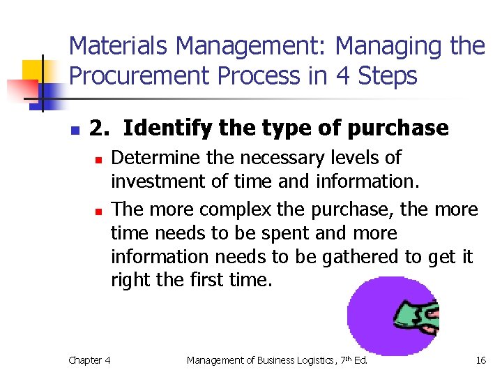 Materials Management: Managing the Procurement Process in 4 Steps n 2. Identify the type Materials Management: Managing the Procurement Process in 4 Steps n 2. Identify the type