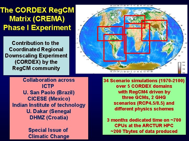 The CORDEX Reg. CM Matrix (CREMA) Phase I Experiment Contribution to the Coordinated Regional