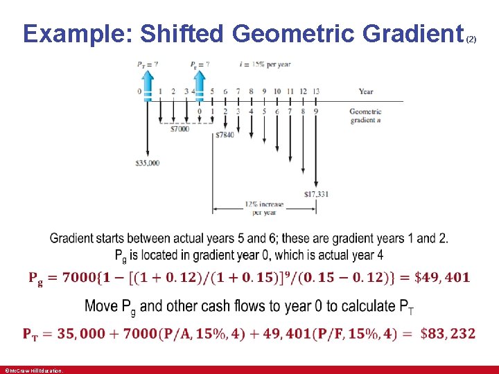 Example: Shifted Geometric Gradient • ©Mc. Graw-Hill Education. (2) Example: Shifted Geometric Gradient • ©Mc. Graw-Hill Education. (2)