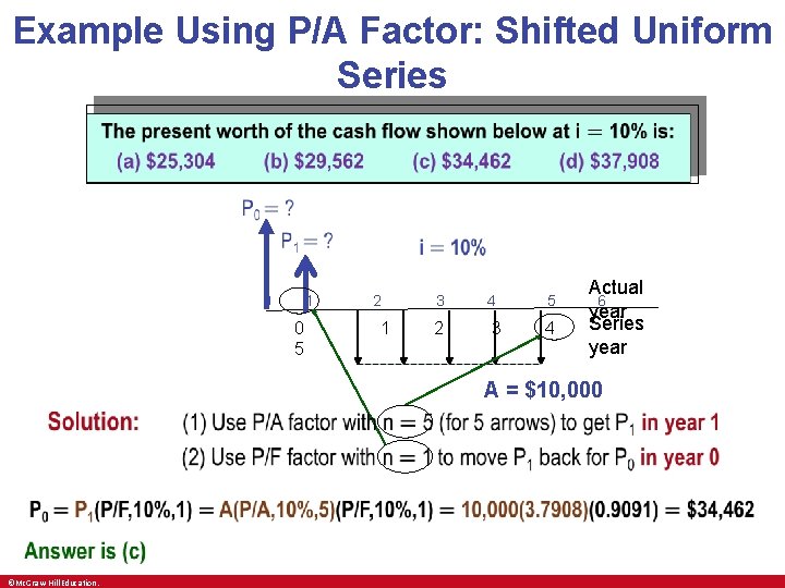 Example Using P/A Factor: Shifted Uniform Series • 0 1 0 5 2 1 Example Using P/A Factor: Shifted Uniform Series • 0 1 0 5 2 1