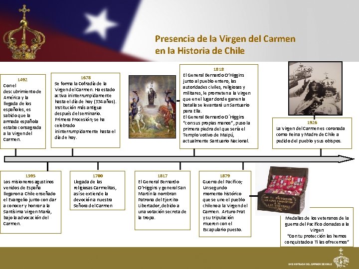 Presencia de la Virgen del Carmen en la Historia de Chile 1492 Con el