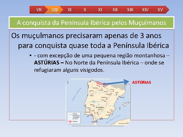 VII VIII IX X XI XIII XIV XV A conquista da Península Ibérica pelos VII VIII IX X XI XIII XIV XV A conquista da Península Ibérica pelos