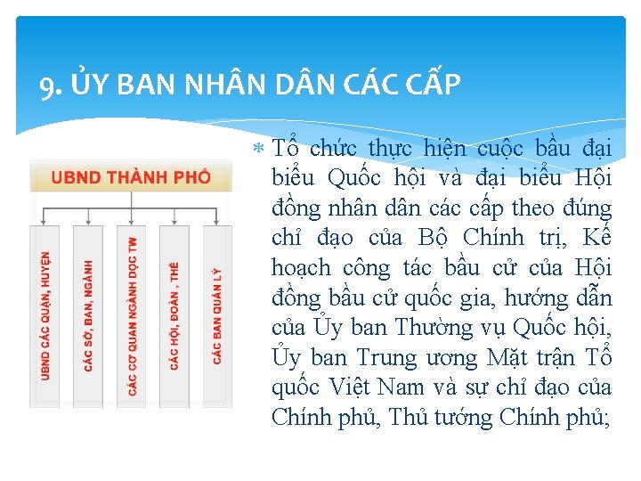 9. ỦY BAN NH N D N CÁC CẤP Tổ chức thực hiện cuộc