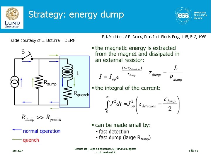 Strategy: energy dump slide courtesy of L. Boturra - CERN Jan 2017 B. J.