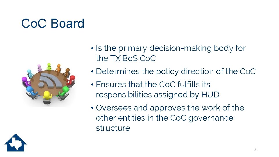 Co. C Board • Is the primary decision-making body for the TX Bo. S