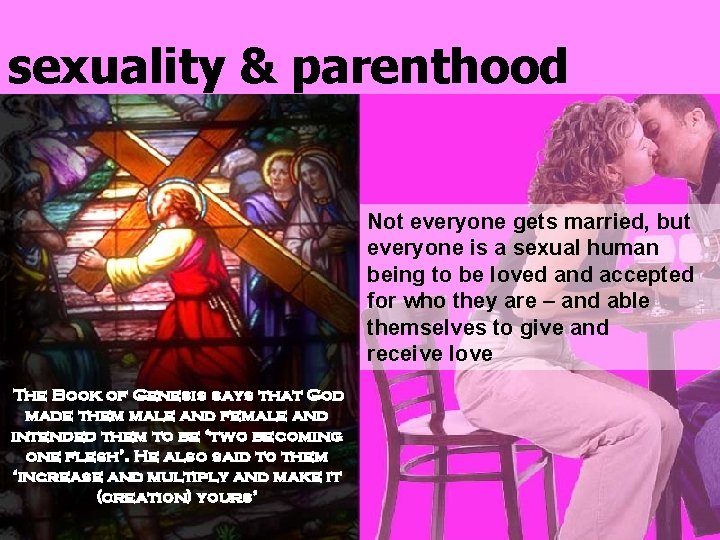 sexuality & parenthood Not everyone gets married, but everyone is a sexual human being