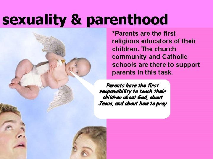 sexuality & parenthood *Parents are the first religious educators of their children. The church