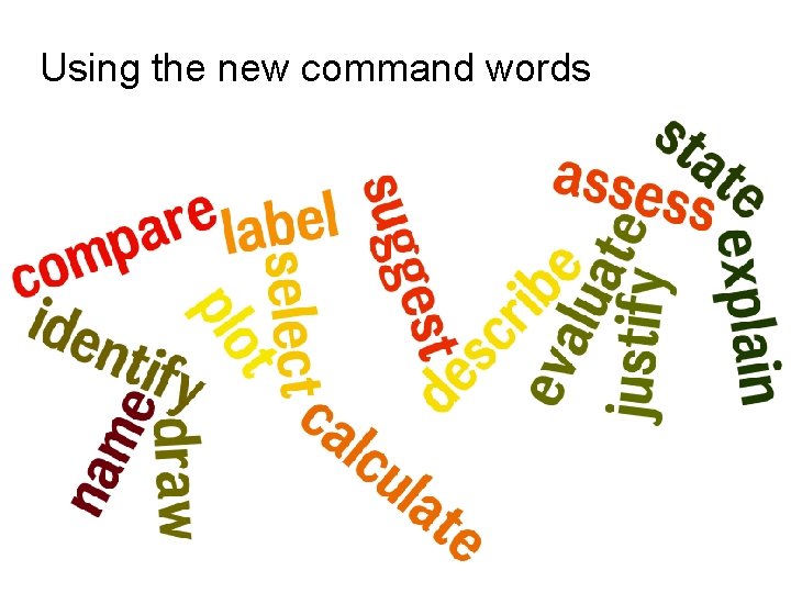 Using the new command words Using the new command words