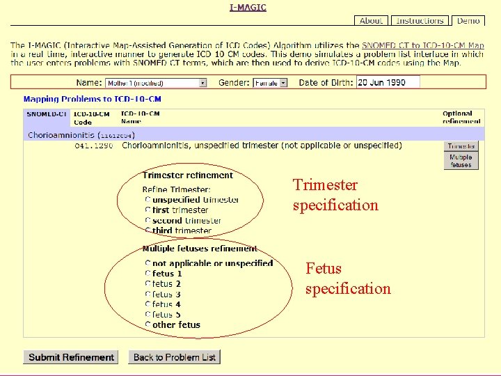 Trimester specification Fetus specification © 2010 Trimester specification Fetus specification © 2010