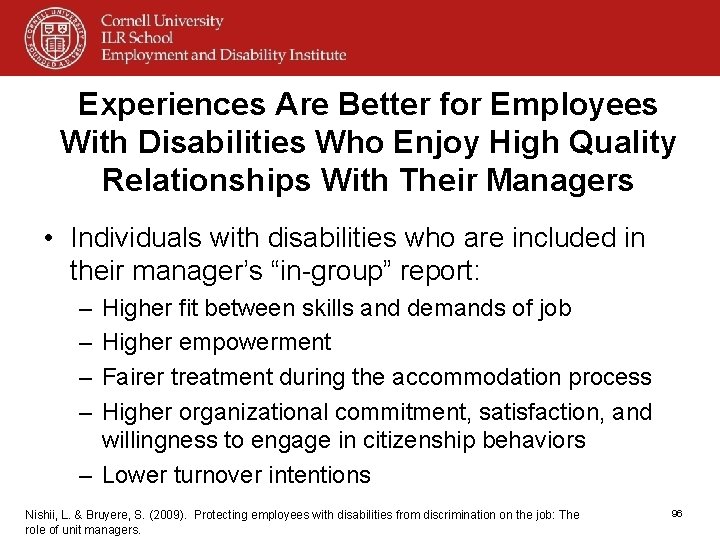 Experiences Are Better for Employees With Disabilities Who Enjoy High Quality Relationships With Their