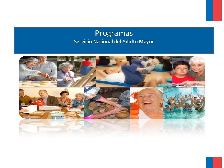 Programas Servicio Nacional del Adulto Mayor 