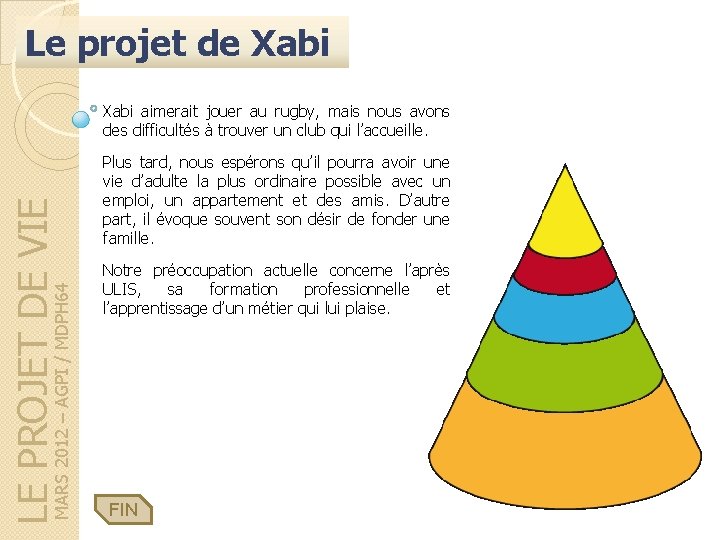 Le projet de Xabi MARS 2012 – AGPI / MDPH 64 LE PROJET DE Le projet de Xabi MARS 2012 – AGPI / MDPH 64 LE PROJET DE