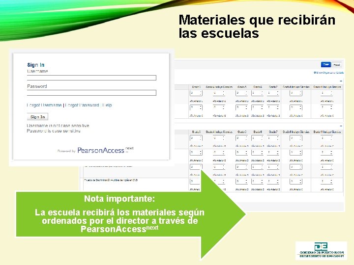 Materiales que recibirán las escuelas Nota importante: La escuela recibirá los materiales según ordenados