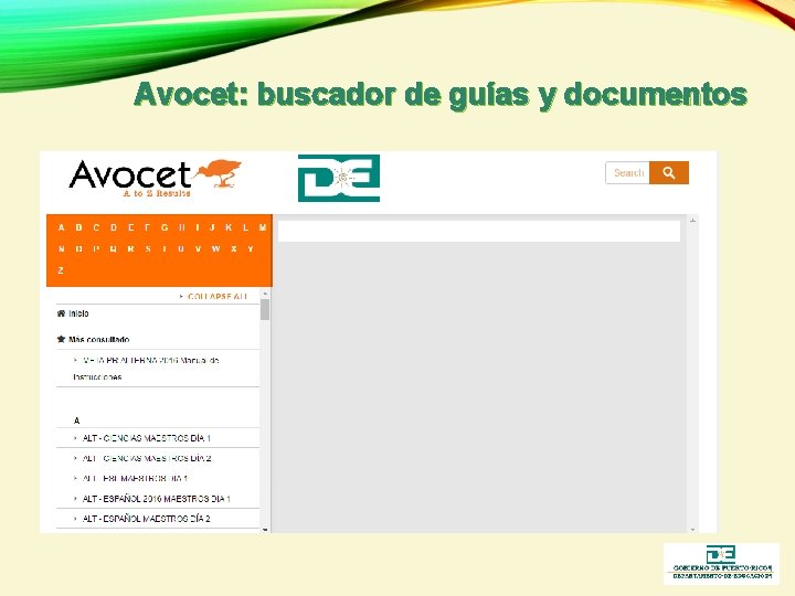 Avocet: buscador de guías y documentos 