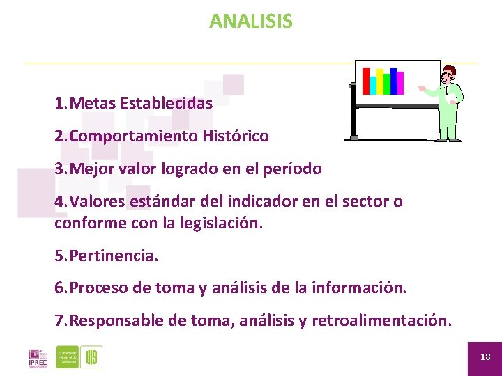 ANALISIS 1. Metas Establecidas 2. Comportamiento Histórico 3. Mejor valor logrado en el período