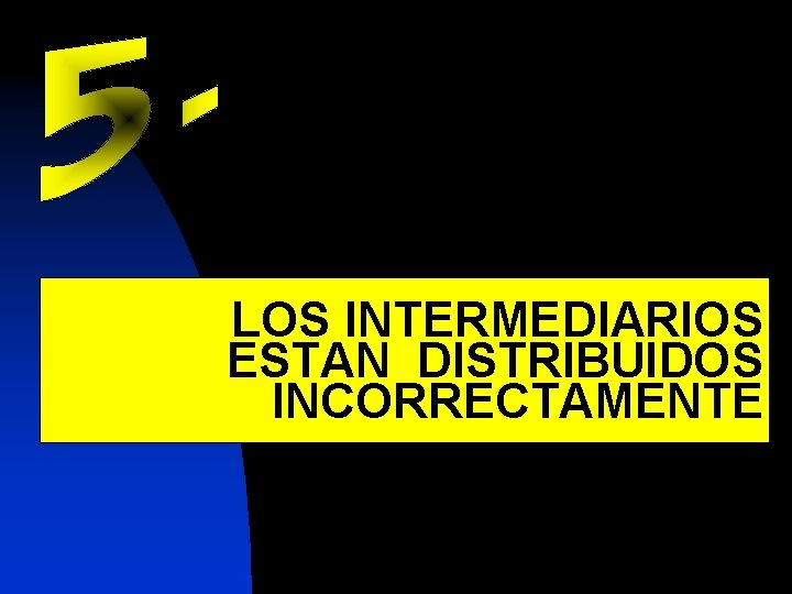 LOS INTERMEDIARIOS ESTAN DISTRIBUIDOS INCORRECTAMENTE 