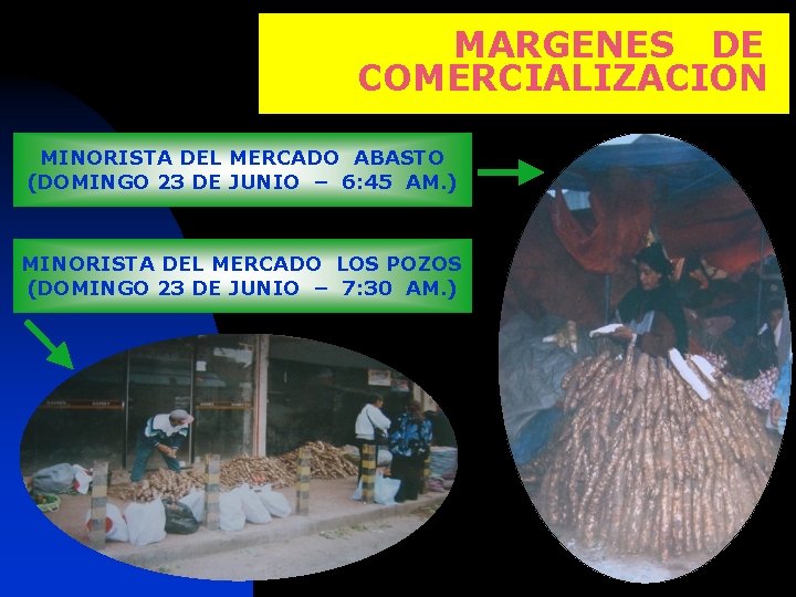 MARGENES DE COMERCIALIZACION MINORISTA DEL MERCADO ABASTO (DOMINGO 23 DE JUNIO – 6: 45