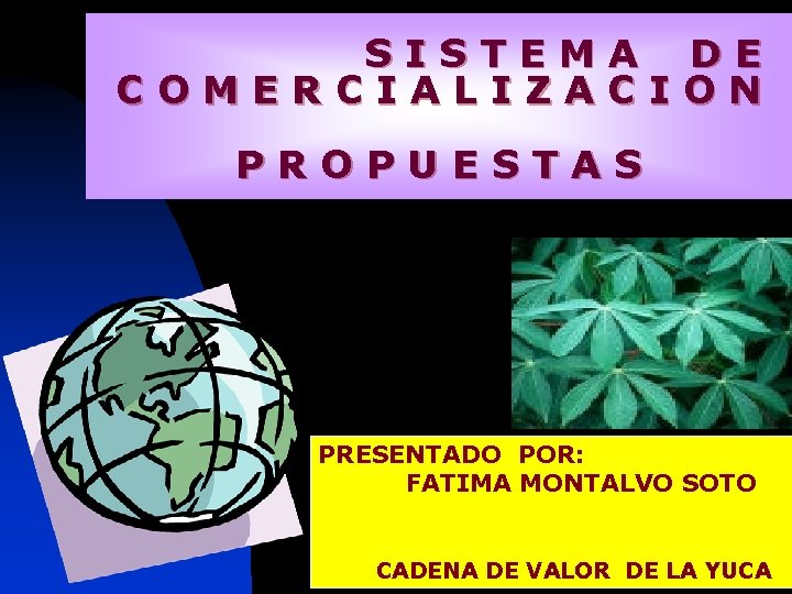 SISTEMA DE COMERCIALIZACION PROPUESTAS PRESENTADO POR: FATIMA MONTALVO SOTO CADENA DE VALOR DE LA