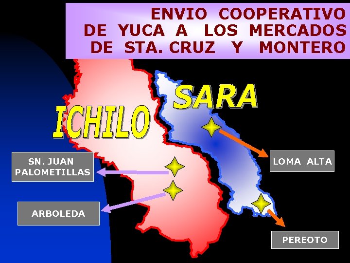ENVIO COOPERATIVO DE YUCA A LOS MERCADOS DE STA. CRUZ Y MONTERO SN. JUAN
