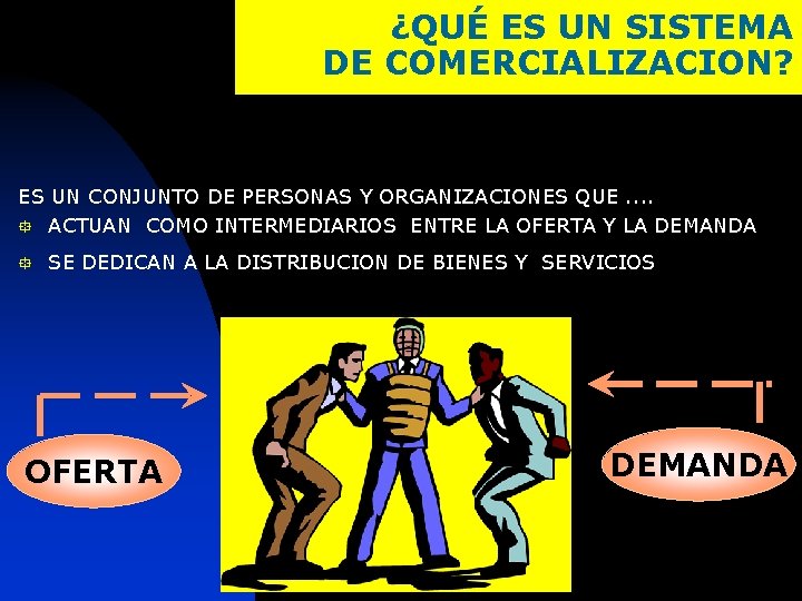 ¿QUÉ ES UN SISTEMA DE COMERCIALIZACION? ES UN CONJUNTO DE PERSONAS Y ORGANIZACIONES QUE.