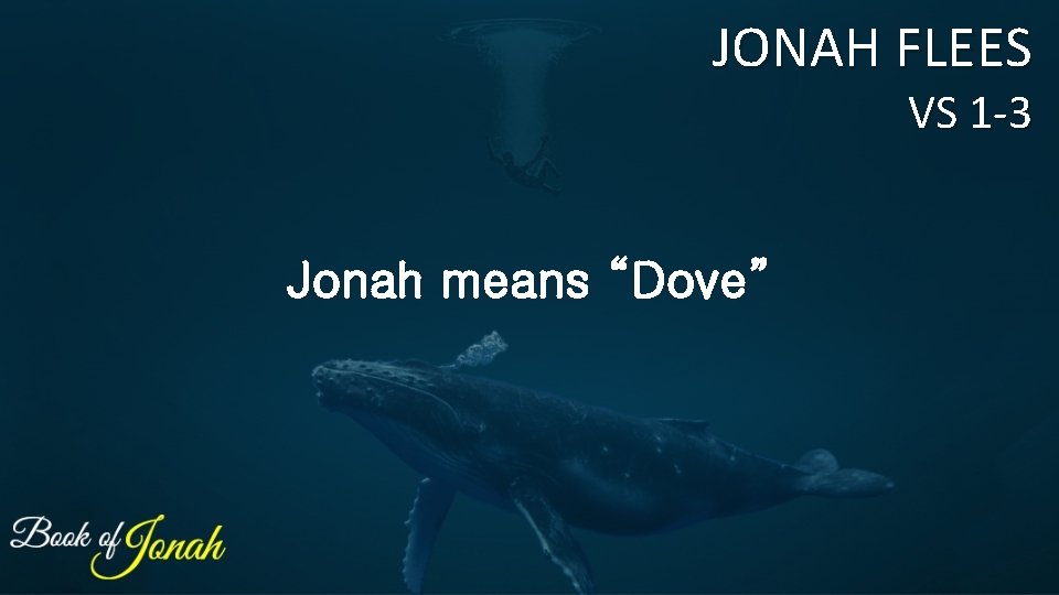 JONAH FLEES VS 1 -3 Jonah means “Dove” JONAH FLEES VS 1 -3 Jonah means “Dove”
