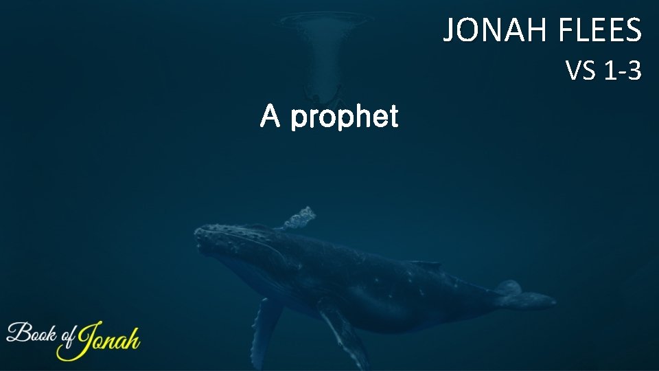 JONAH FLEES VS 1 -3 A prophet 