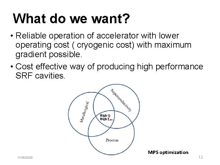 What do we want? • Reliable operation of accelerator with lower operating cost ( What do we want? • Reliable operation of accelerator with lower operating cost (