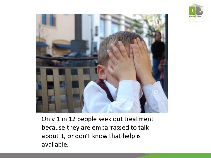 Only 1 in 12 people seek out treatment because they are embarrassed to talk