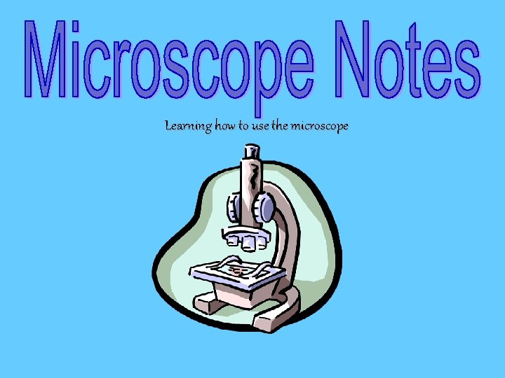 Learning how to use the microscope 