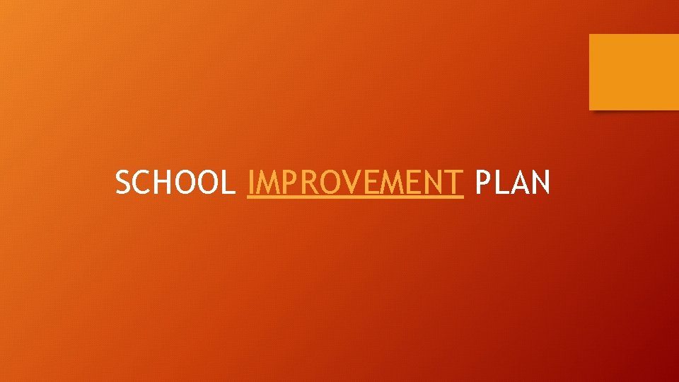 SCHOOL IMPROVEMENT PLAN SCHOOL IMPROVEMENT PLAN