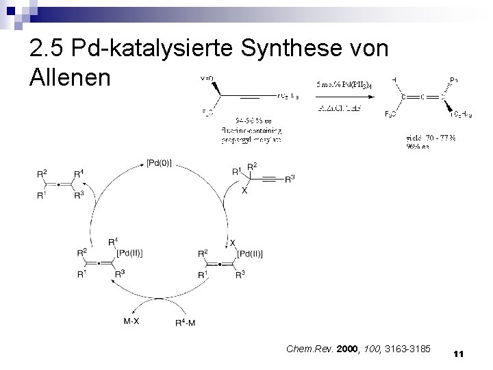 2. 5 Pd-katalysierte Synthese von Allenen Chem. Rev. 2000, 100, 3163 -3185 11 